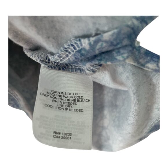 Alfred Dunner Women’s Size L Blue Lace Trim Floral Top – Short Sleeve Cotton Ble - Picture 3 of 5